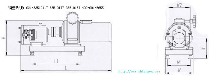 LQ3A轉子泵安裝尺寸,轉子泵尺寸圖,凸輪轉子泵外型尺寸